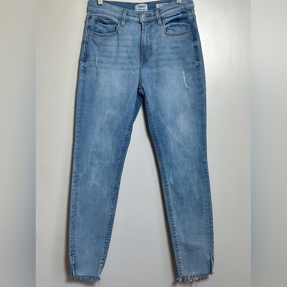 Kensie Denim - Kensie Women's The Vintage Luxe The High Rise Skinny Light Blue Jeans Ankle Slit
